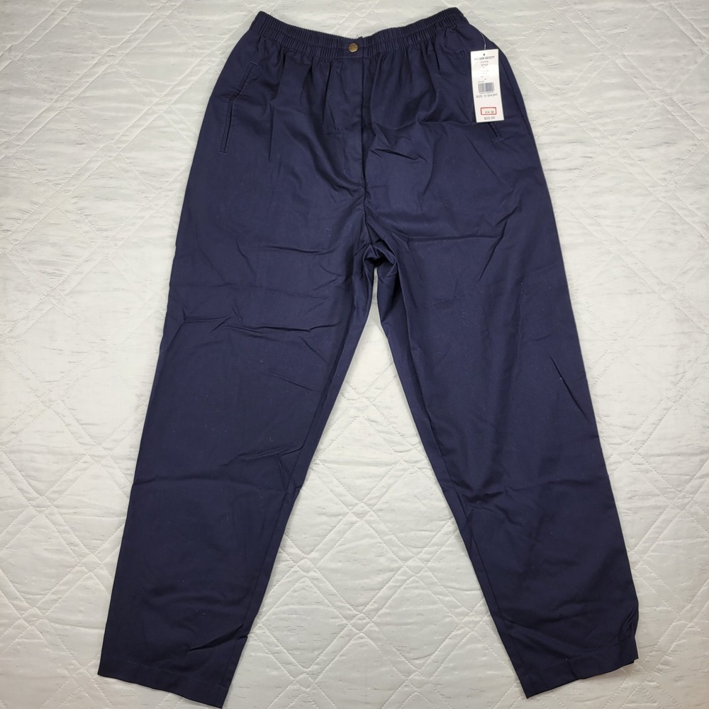Karen Scott dark blue pull‎ on dress pants size 10 short nwt